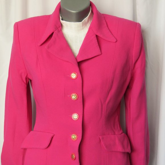 Holt Renfrew Collection Fuschia Wool Blazer - Picture 3 of 9